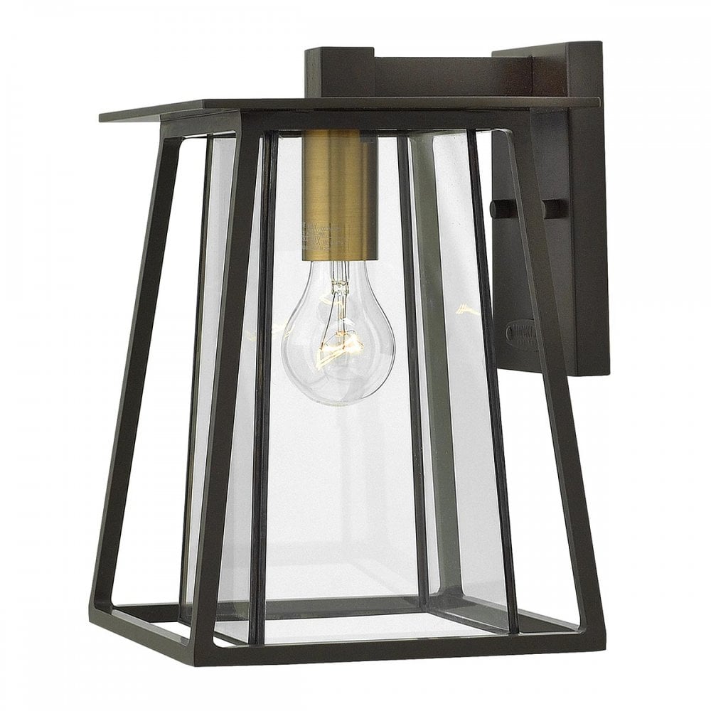 HK-WALKER2-M Walker Outdoor 1 Light Medium Wall Lantern Buckeye Bronze with Heritage Brass