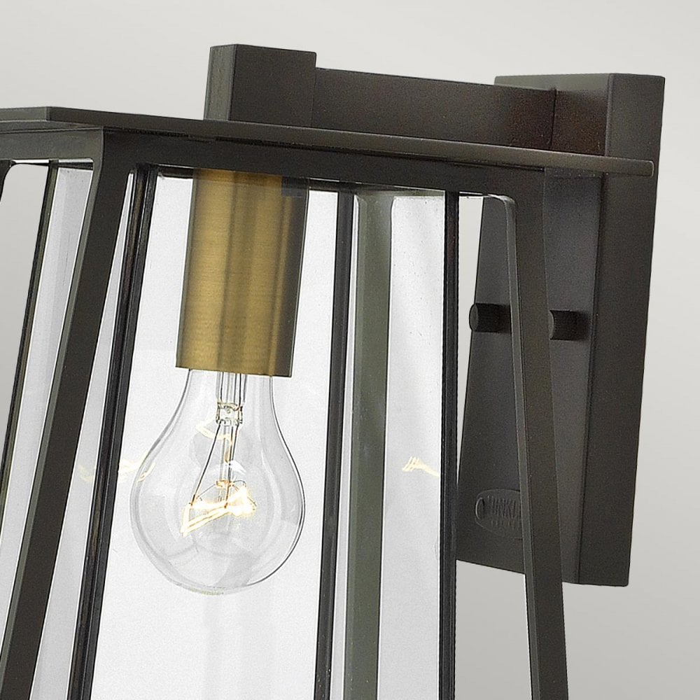 HK-WALKER2-M Walker Outdoor 1 Light Medium Wall Lantern Buckeye Bronze with Heritage Brass