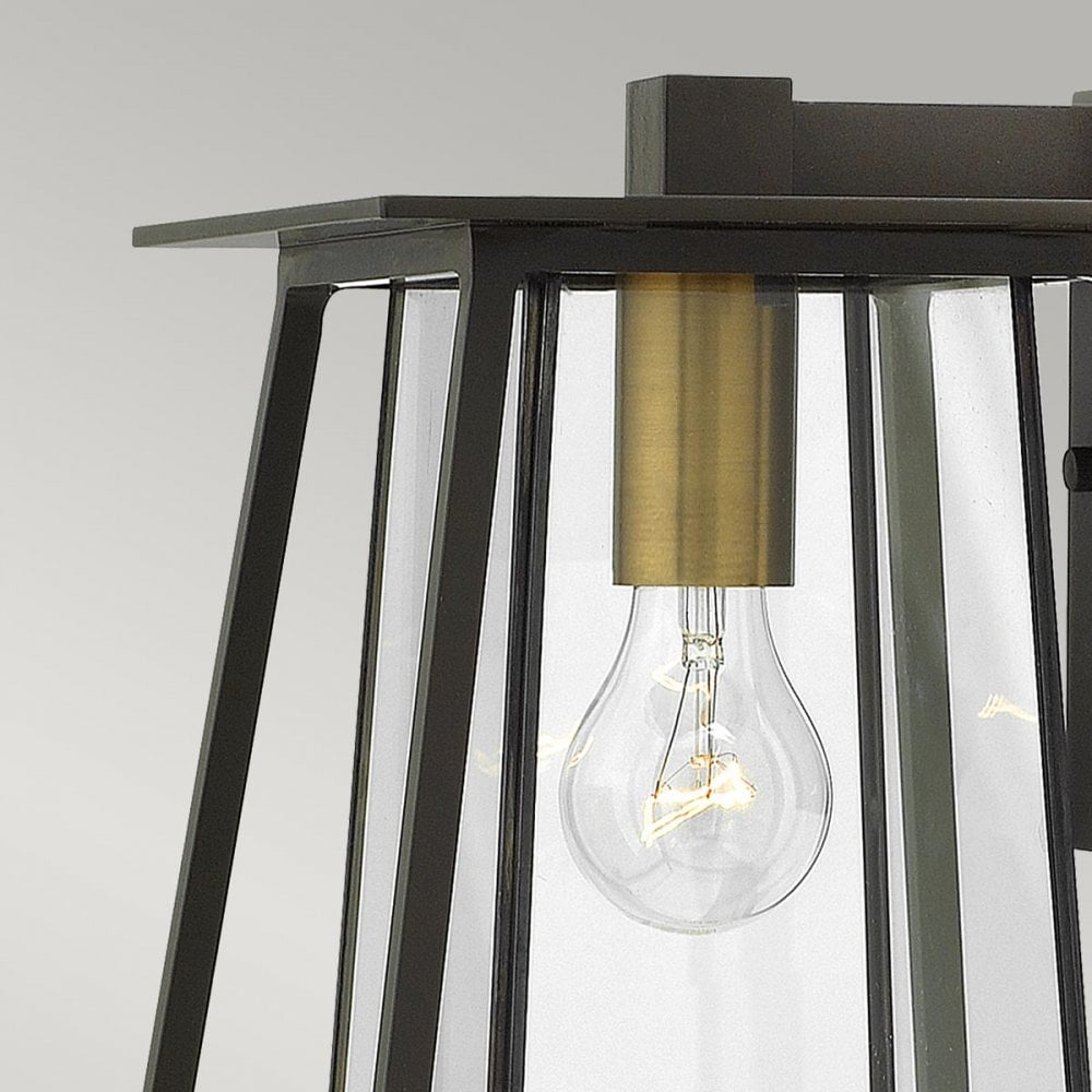 HK-WALKER2-M Walker Outdoor 1 Light Medium Wall Lantern Buckeye Bronze with Heritage Brass