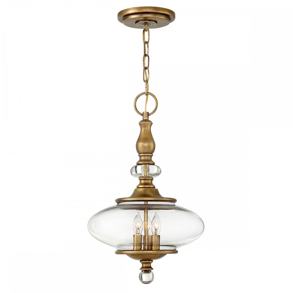 HK-WEXLEY-3P-HB Wexley 3 Light Pendant Heritage Brass