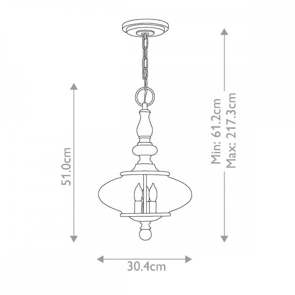 HK-WEXLEY-3P-HB Wexley 3 Light Pendant Heritage Brass