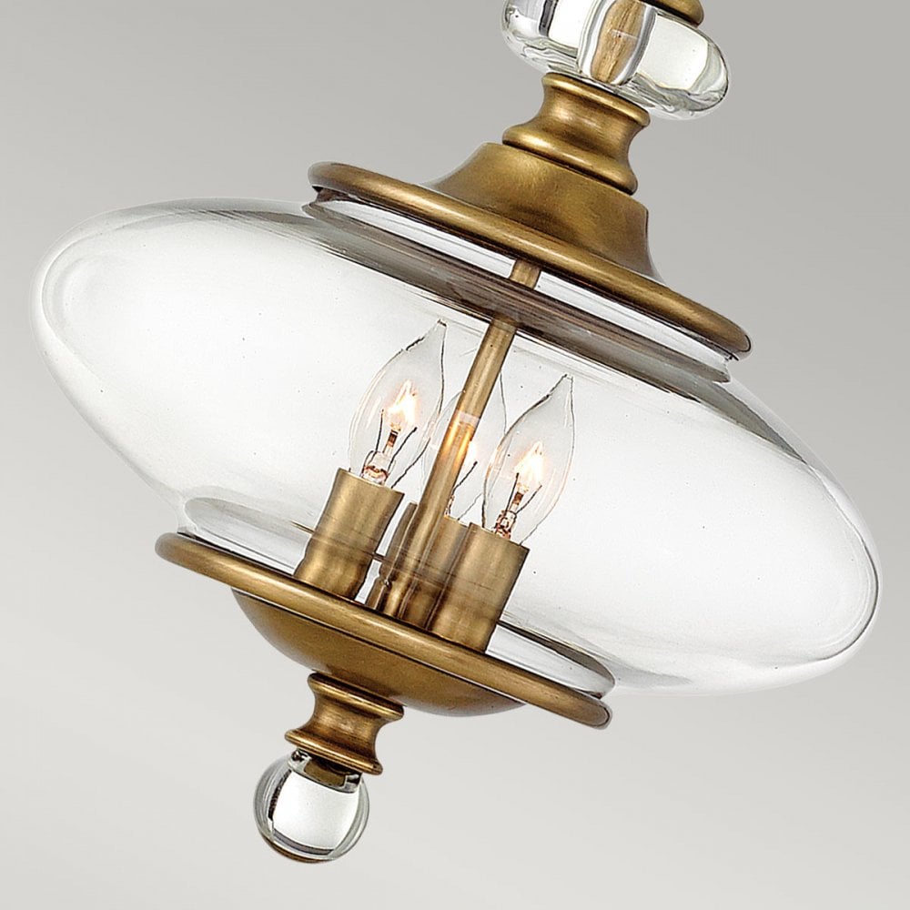 HK-WEXLEY-3P-HB Wexley 3 Light Pendant Heritage Brass