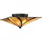 QZ-ASHEVILLE-F Asheville 2 Light Flush Valiant Bronze