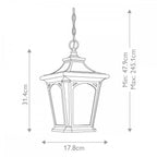 QZ-BEDFORD8-S Bedford Outdoor 1 Light Small Chain Lantern Mystic Black