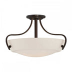 QZ-CHANTILLY-SF3 Chantilly 3 Light Semi-Flush Light Palladian Bronze