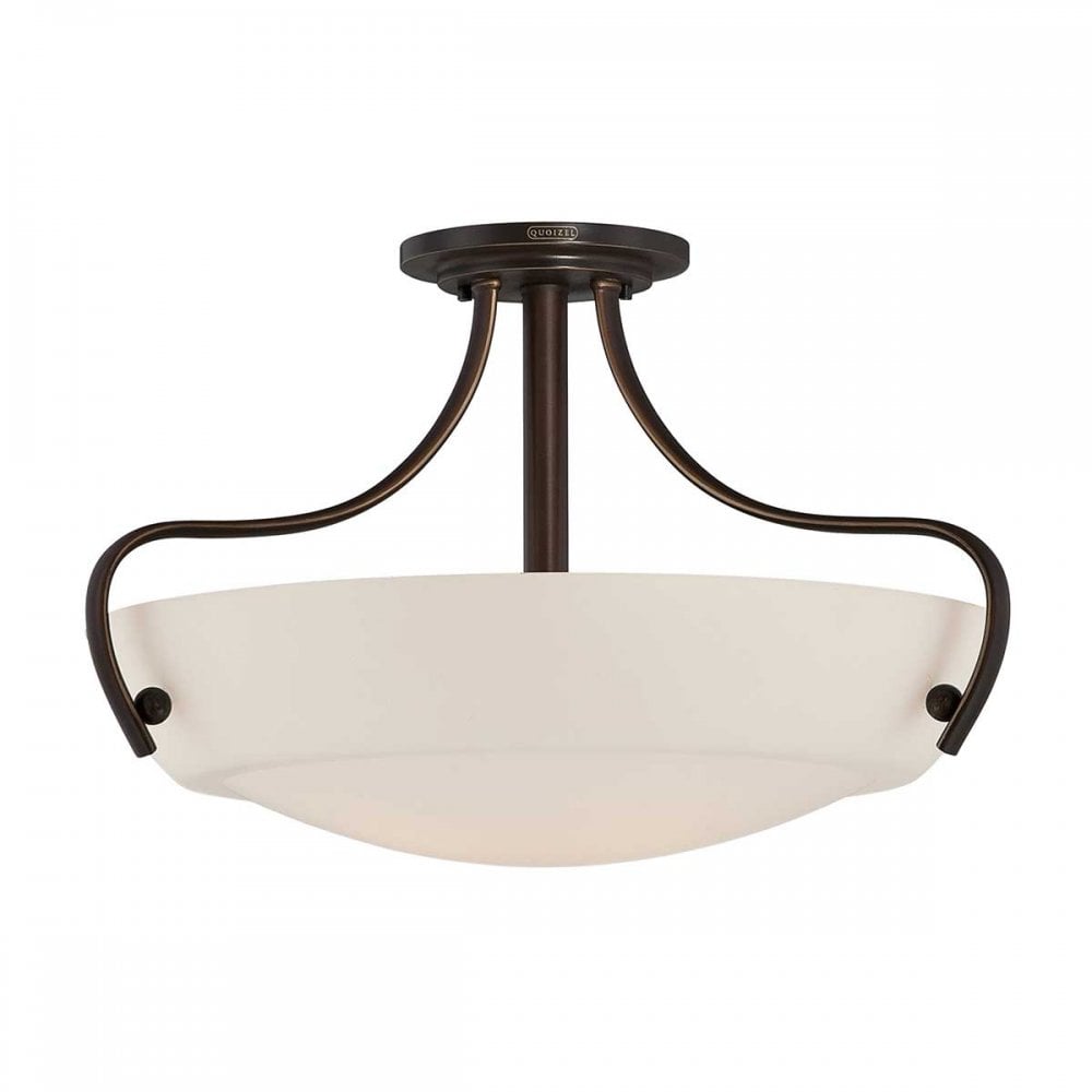 QZ-CHANTILLY-SF3 Chantilly 3 Light Semi-Flush Light Palladian Bronze