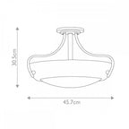 QZ-CHANTILLY-SF3 Chantilly 3 Light Semi-Flush Light Palladian Bronze