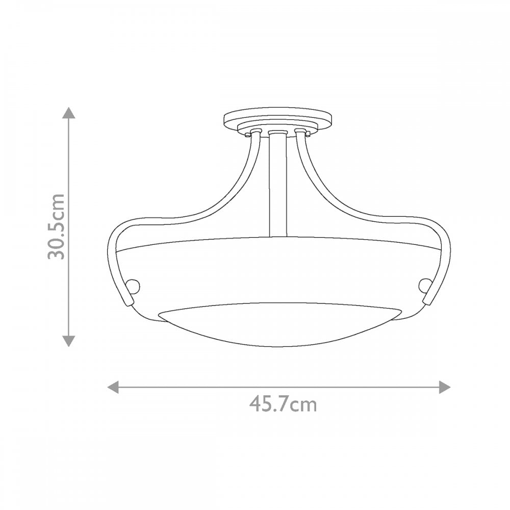 QZ-CHANTILLY-SF3 Chantilly 3 Light Semi-Flush Light Palladian Bronze