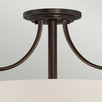 QZ-CHANTILLY-SF3 Chantilly 3 Light Semi-Flush Light Palladian Bronze
