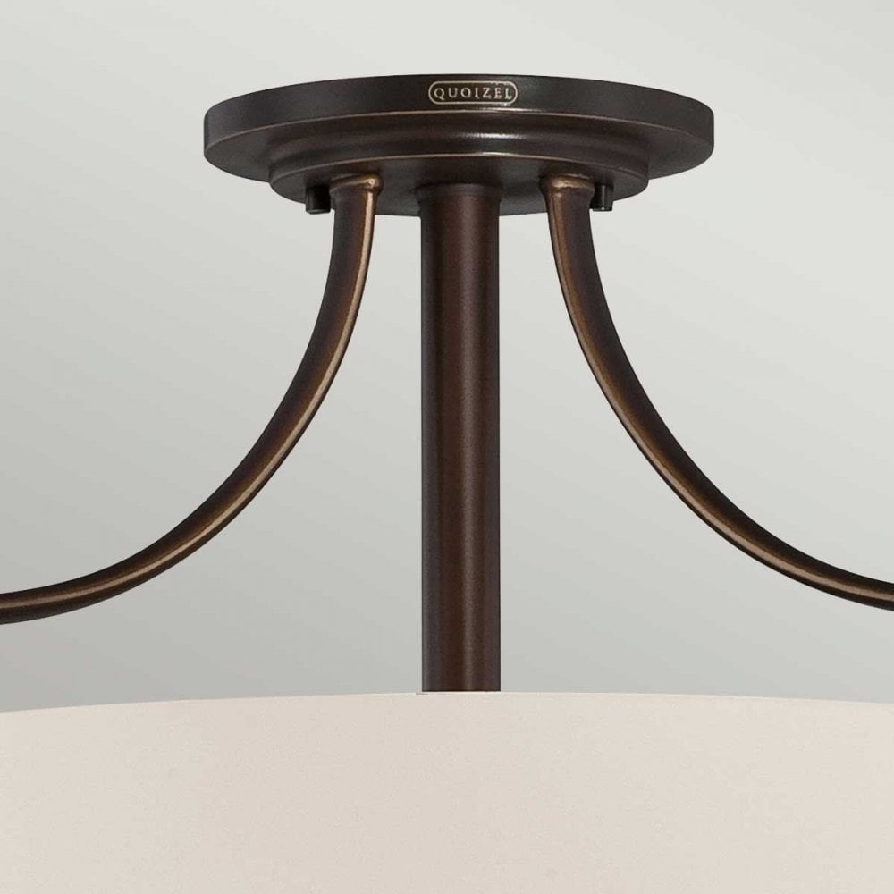 QZ-CHANTILLY-SF3 Chantilly 3 Light Semi-Flush Light Palladian Bronze