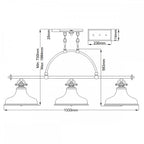 QZ-EMERY3P-WS Emery 3 Light Island Chandelier Weathered Brass