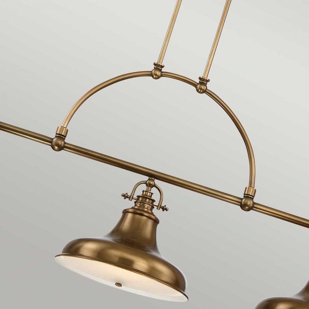 QZ-EMERY3P-WS Emery 3 Light Island Chandelier Weathered Brass