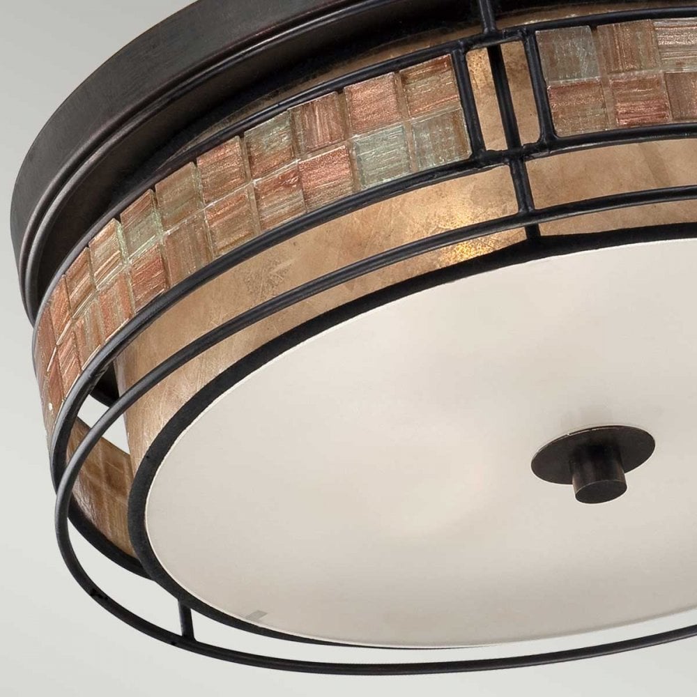 QZ-LAGUNA-F-L Laguna 3 Light Large Flush Renaissance Copper