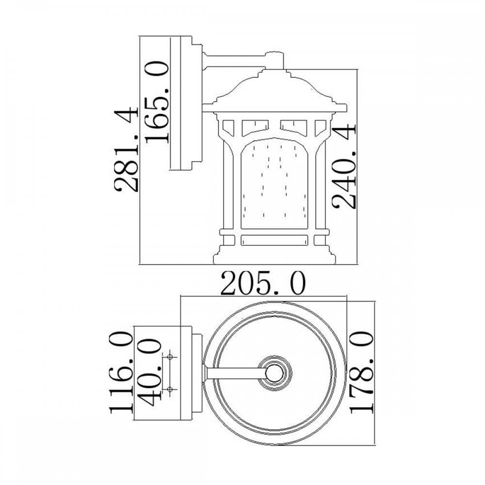QZ-MARBLEHEAD2-S Marblehead Outdoor 1 Light Small Wall Lantern Palladian Bronze