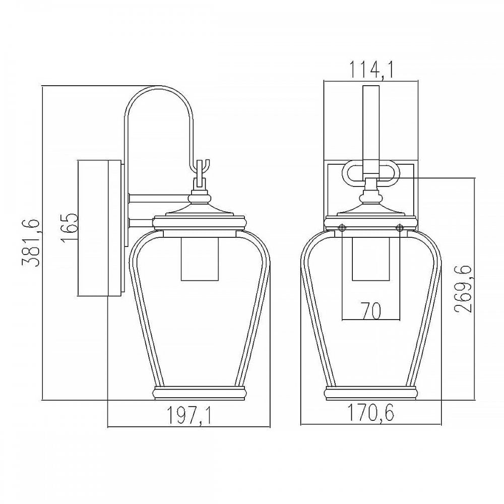 QZ-PROVINCE2-S Province Outdoor 1 Light Wall Lantern Mystic Black