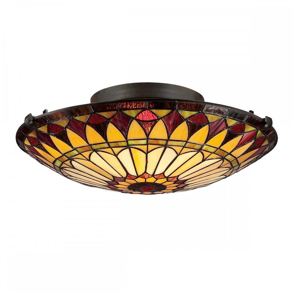 QZ-WEST-END-F West End 2 Light Medium Floating Flush Vintage Bronze
