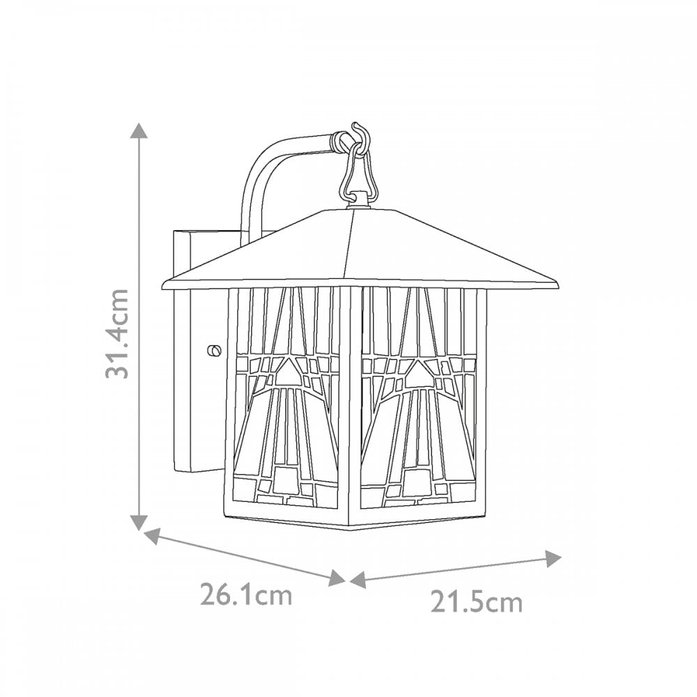QZ-INGLENOOK2-M Inglenook Outdoor 1 Light Outdoor Medium Wall Lantern Valiant Bronze