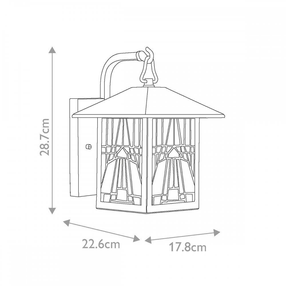 QZ-INGLENOOK2-S Inglenook Outdoor 1 Light Outdoor Small Wall Lantern Valiant Bronze