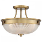 QZ-MANTLE-SF-WS Mantle 2 Light Semi-Flush Weathered Brass
