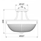 QZ-MANTLE-SF-WS Mantle 2 Light Semi-Flush Weathered Brass