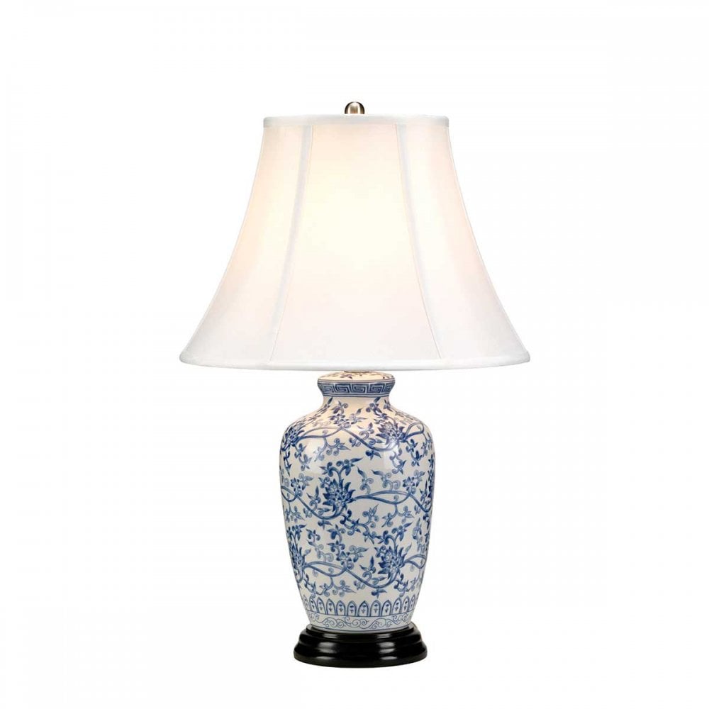 BLUE-G-JAR-TL Blue Ginger Jar 1 Light Table Lamp Blue and White