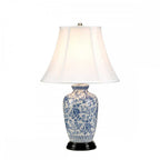 BLUE-G-JAR-TL Blue Ginger Jar 1 Light Table Lamp Blue and White