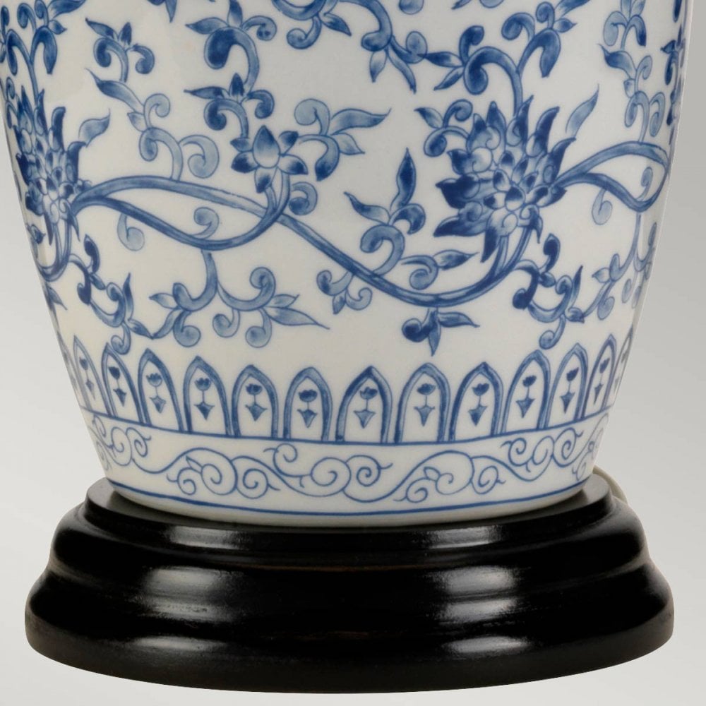 BLUE-G-JAR-TL Blue Ginger Jar 1 Light Table Lamp Blue and White