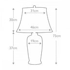 BLUE-TRAD-WP-TL Blue Traditional 1 Light Table Lamp Blue and White