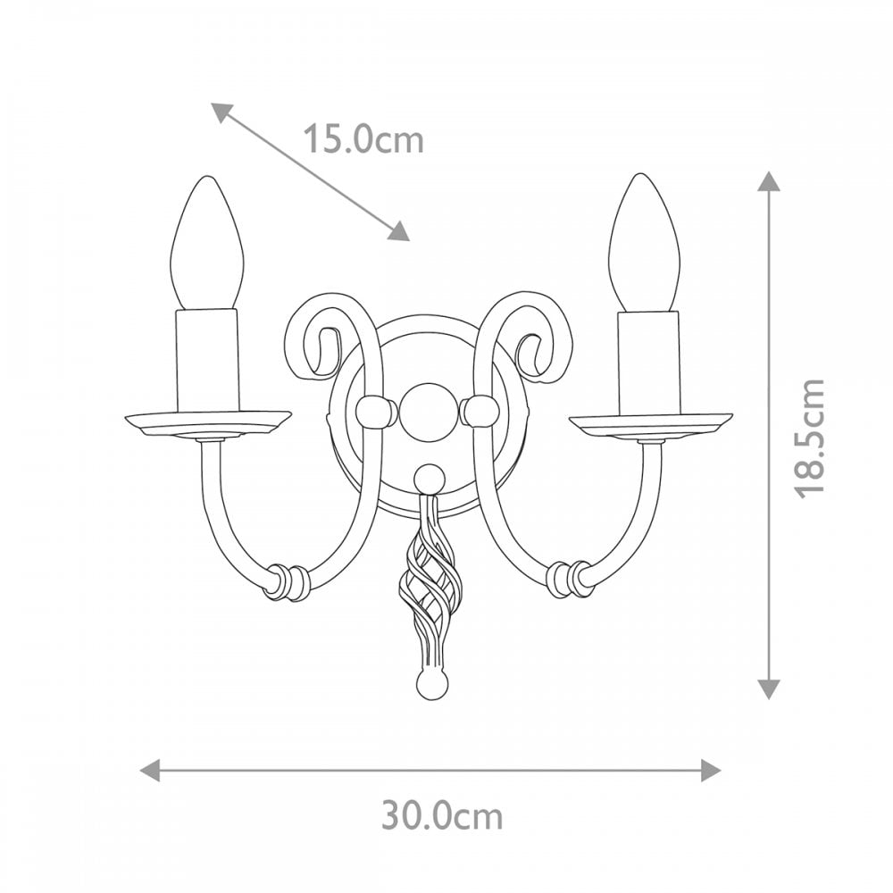 ART2-AGD-BRASS Artisan 2 Light Wall Light Aged Brass