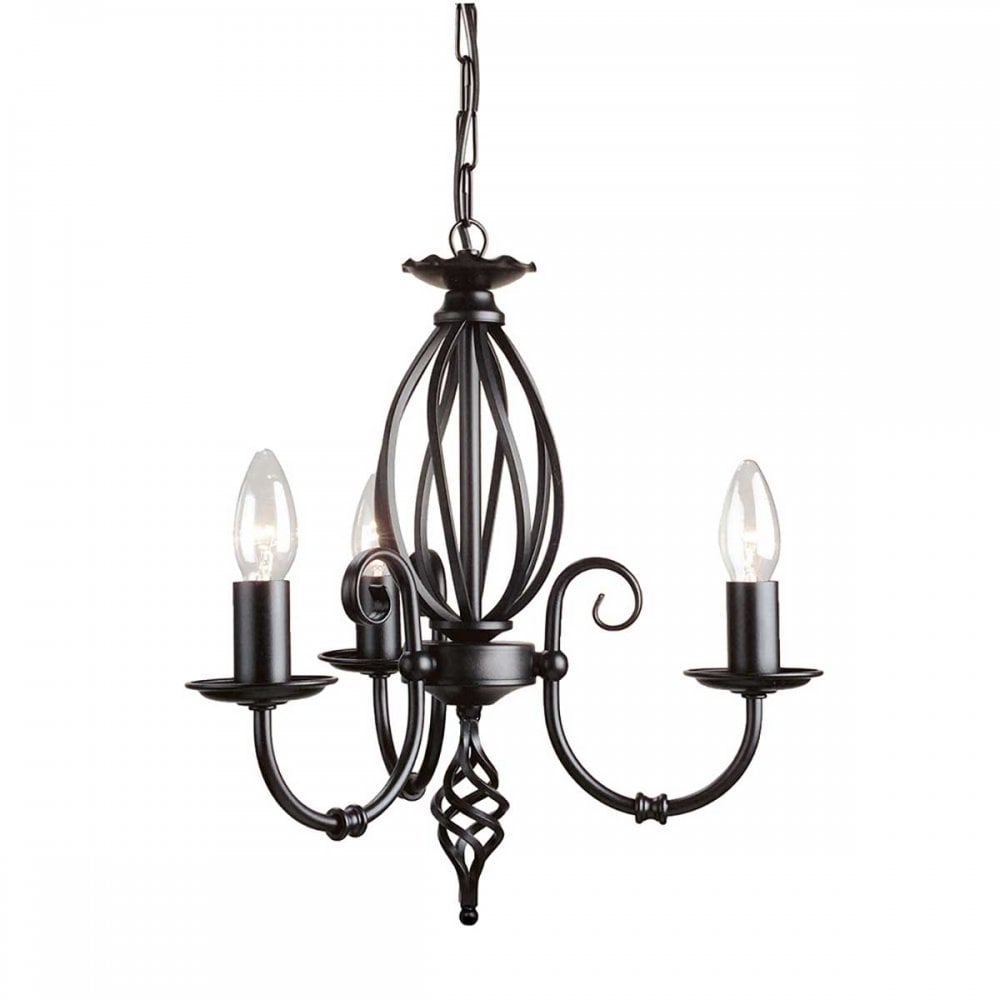 ART3-BLACK Artisan 3 Light Chandelier Black