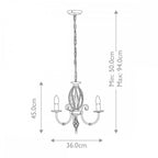 ART3-BLACK Artisan 3 Light Chandelier Black