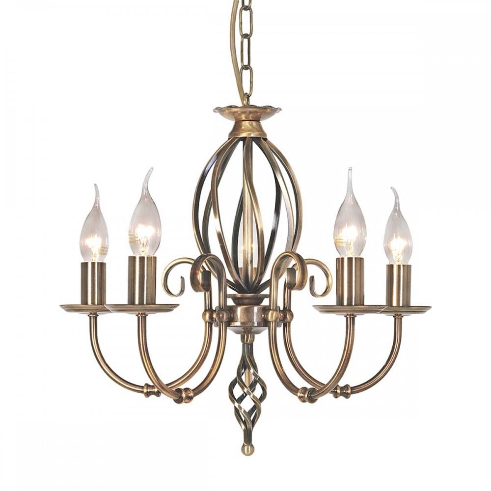 Artisan 5 Light Chandelier Aged Brass
