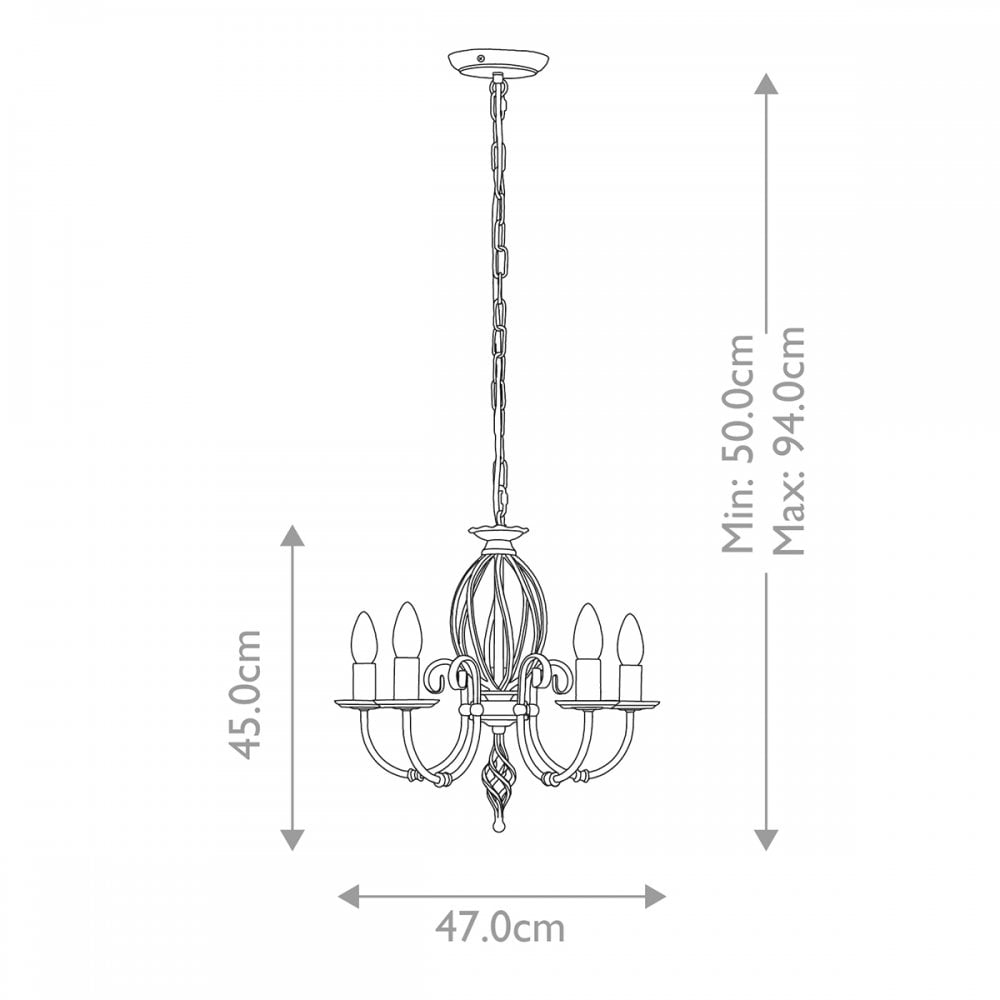Artisan 5 Light Chandelier Aged Brass