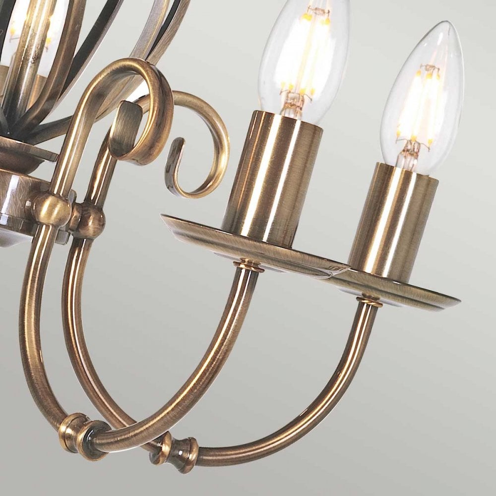 Artisan 5 Light Chandelier Aged Brass