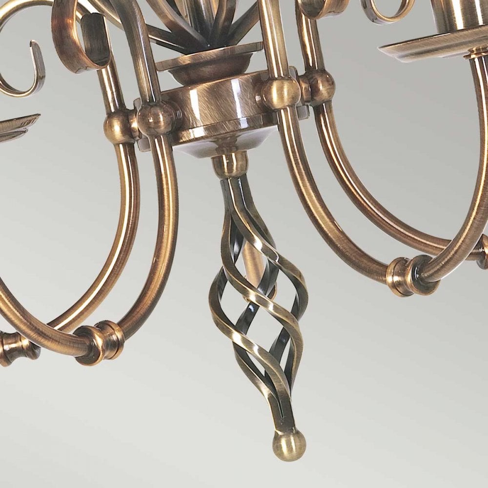 Artisan 5 Light Chandelier Aged Brass