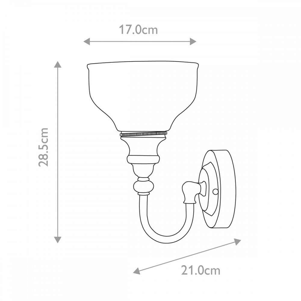 BATH-CD1 Cheadle Bathroom 1 Light Wall Light Polished Chrome