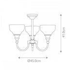 BATH-CD3 Cheadle Bathroom 3 Light Semi-Flush Polished Chrome