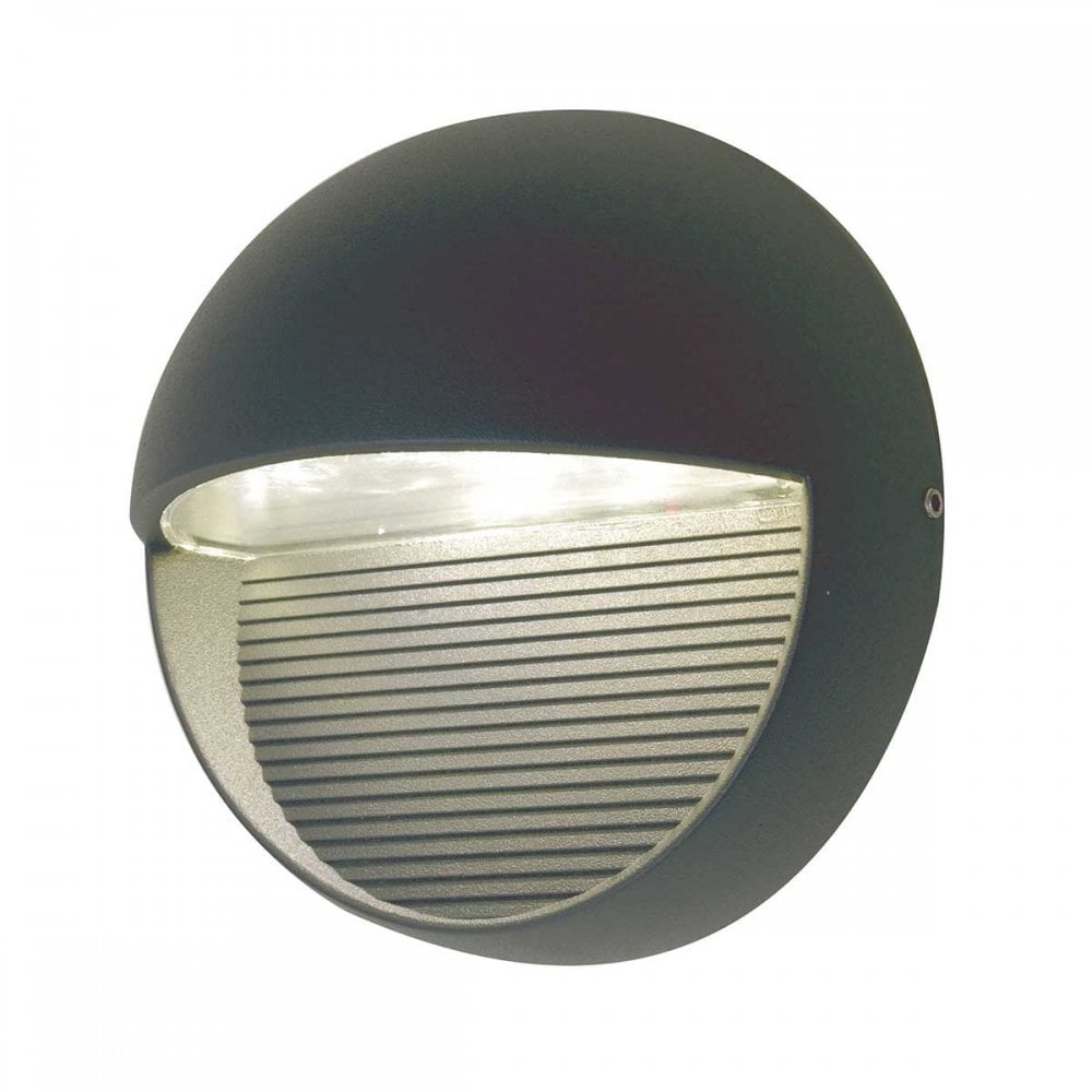 FREYR-R Freyr Round Outdoor 1 Light LED Wall Light Graphite