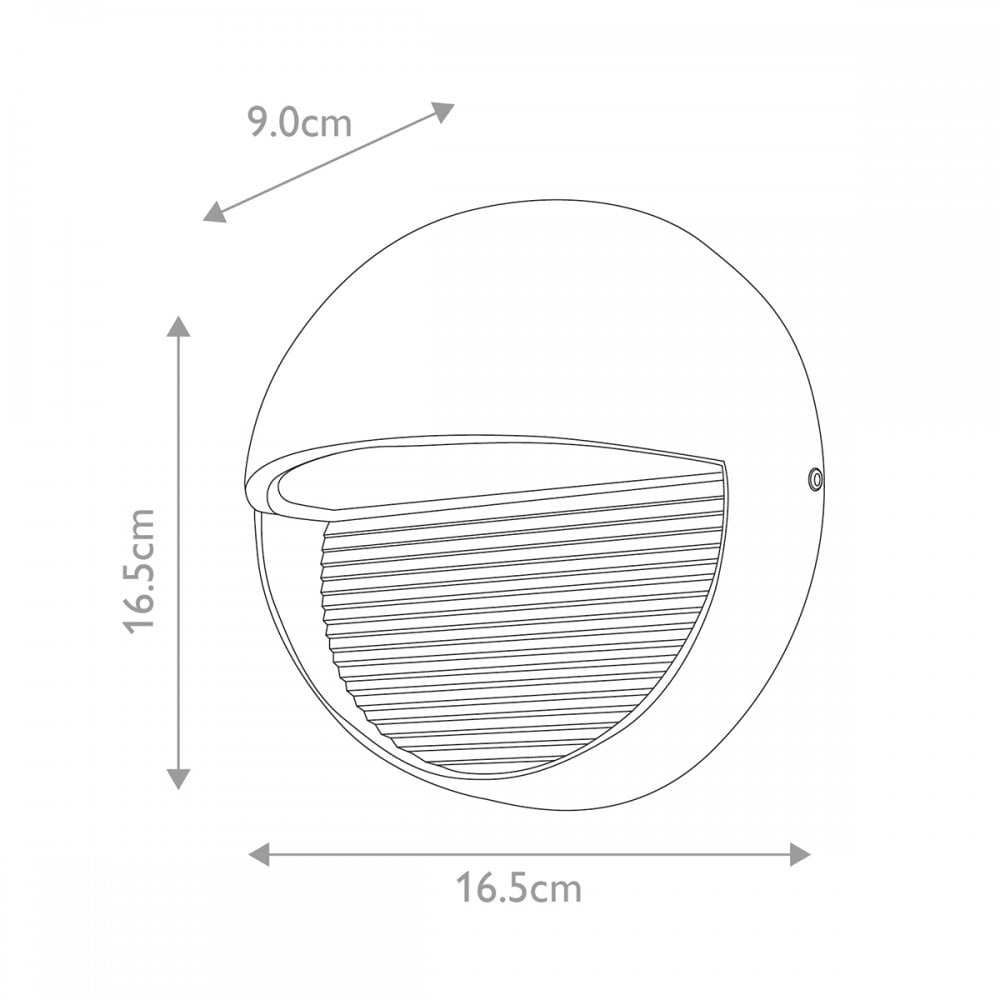 FREYR-R Freyr Round Outdoor 1 Light LED Wall Light Graphite