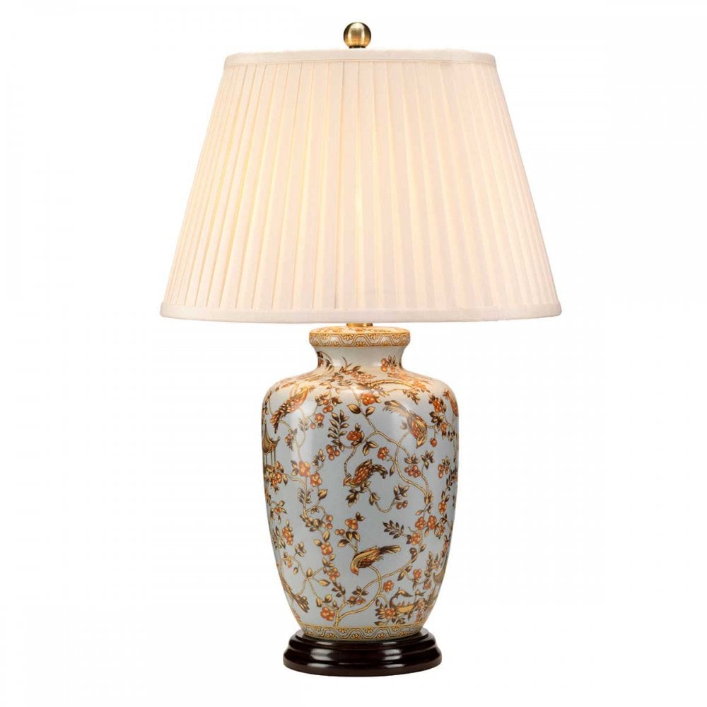 GOLD-BIRDS-TL Gold Birds 1 Light Table Lamp Light Blue and Gold