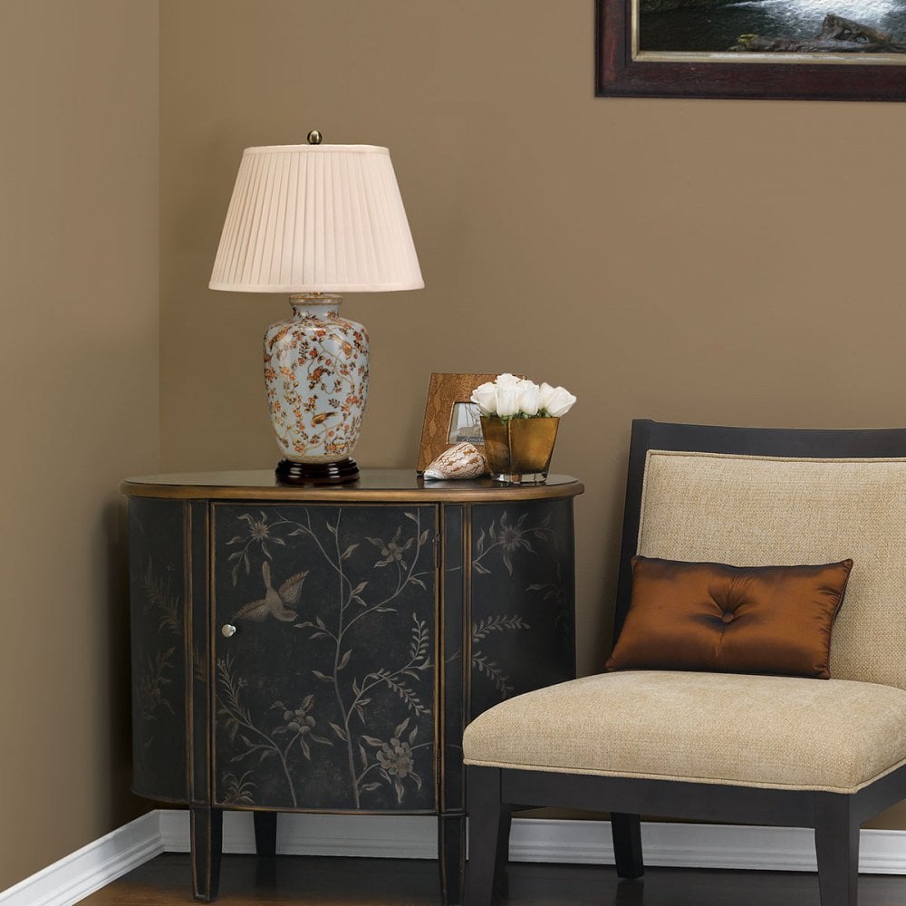 GOLD-BIRDS-TL Gold Birds 1 Light Table Lamp Light Blue and Gold
