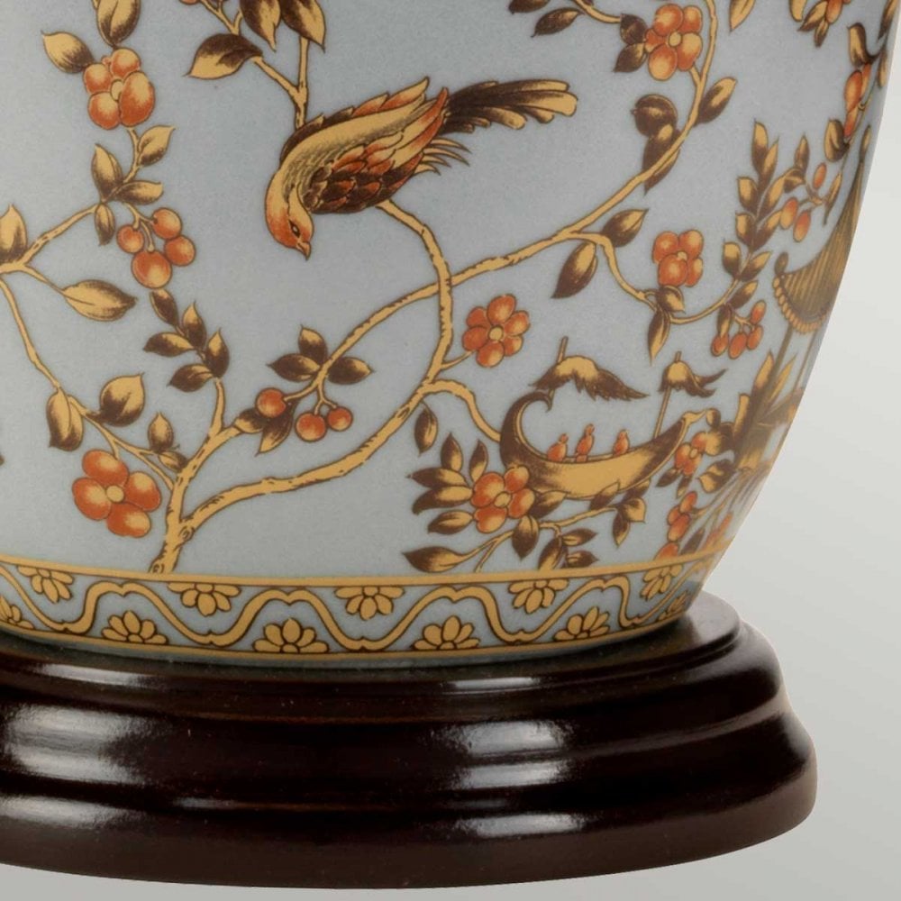 GOLD-BIRDS-TL Gold Birds 1 Light Table Lamp Light Blue and Gold