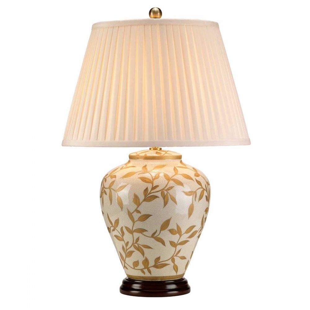 LEAVES-BR-GL-TL Leaves Brown Gold 1 Light Table Lamp Brown and Gold
