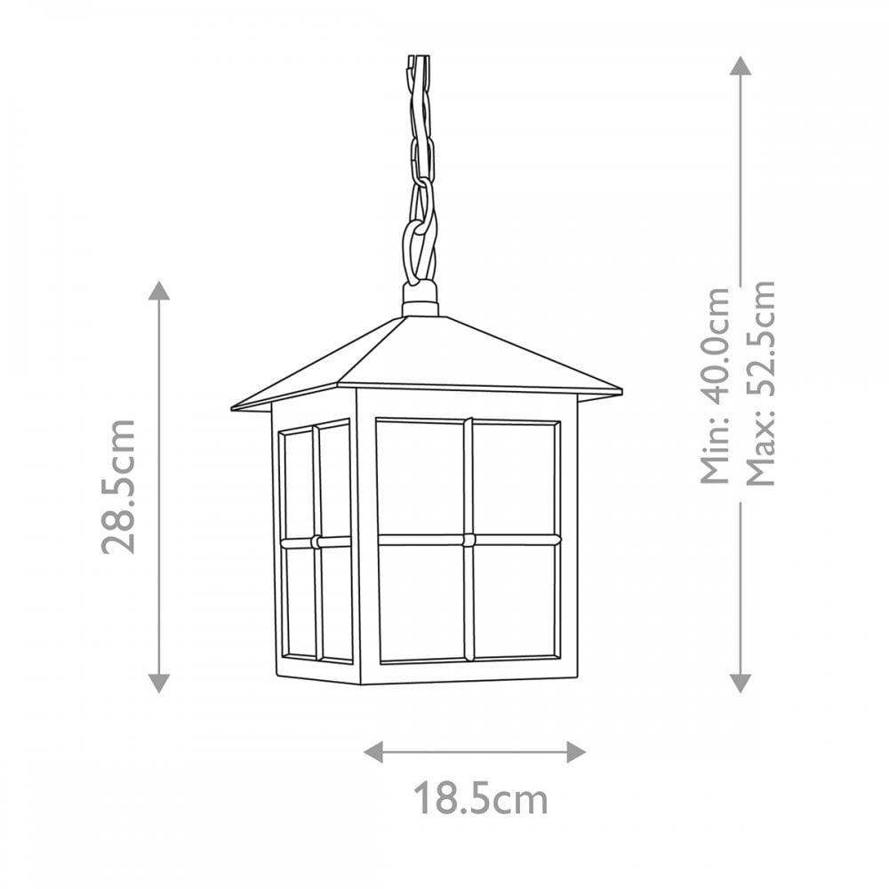 BL18B-BLACK Winchester Outdoor 1 Light Chain Lantern Black