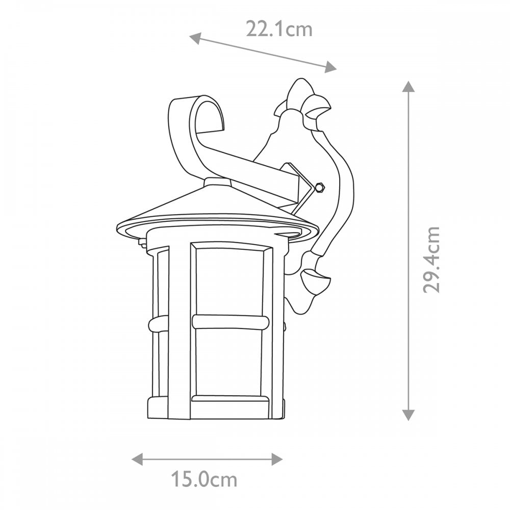 BL21-BLACK-E27 Hereford Outdoor 1 Light Wall Down Lantern Black