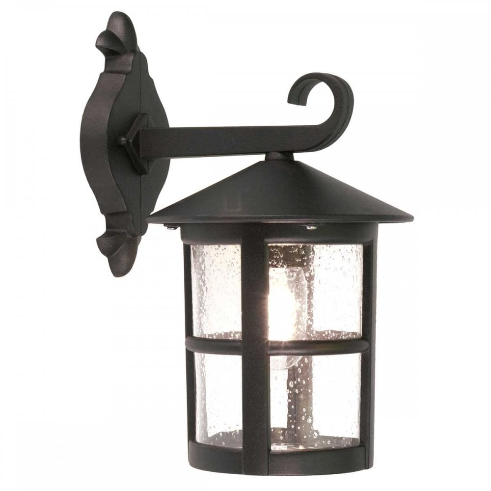 BL21-G-BLACK Hereford Outdoor 1 Light Large Wall Down Lantern Black