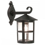 BL21-G-BLACK Hereford Outdoor 1 Light Large Wall Down Lantern Black