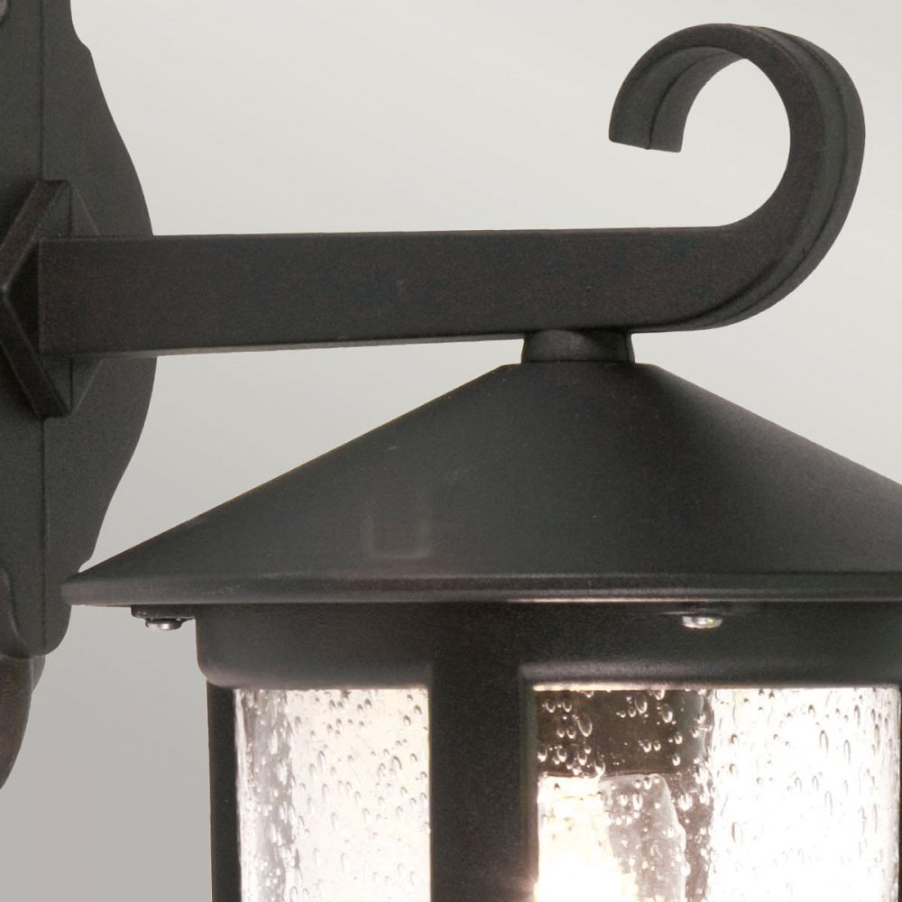 BL21-G-BLACK Hereford Outdoor 1 Light Large Wall Down Lantern Black