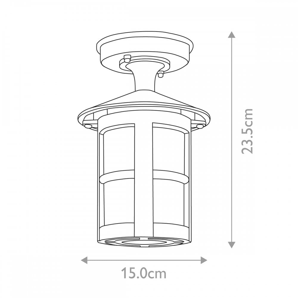 BL21A-BLACK Hereford Outdoor 1 Light Porch Lantern Black