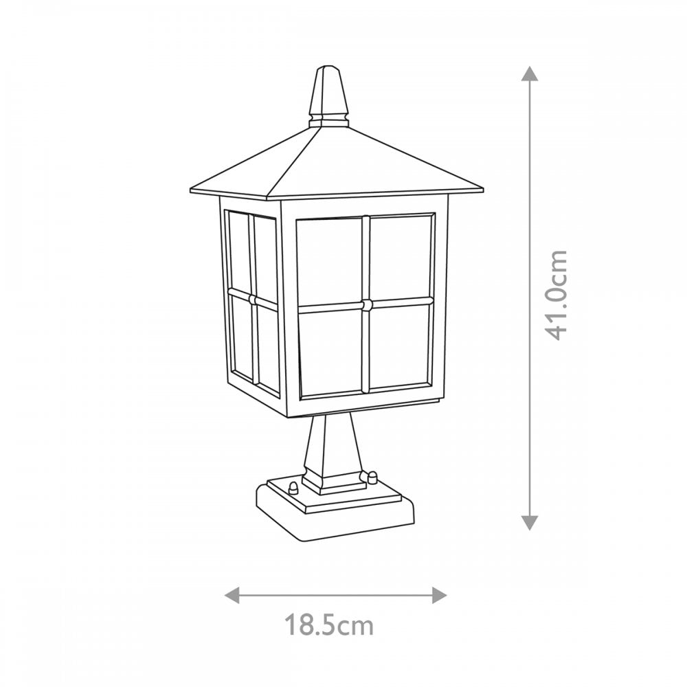 BL25-BLACK Winchester Outdoor 1 Light Pedestal Lantern Black